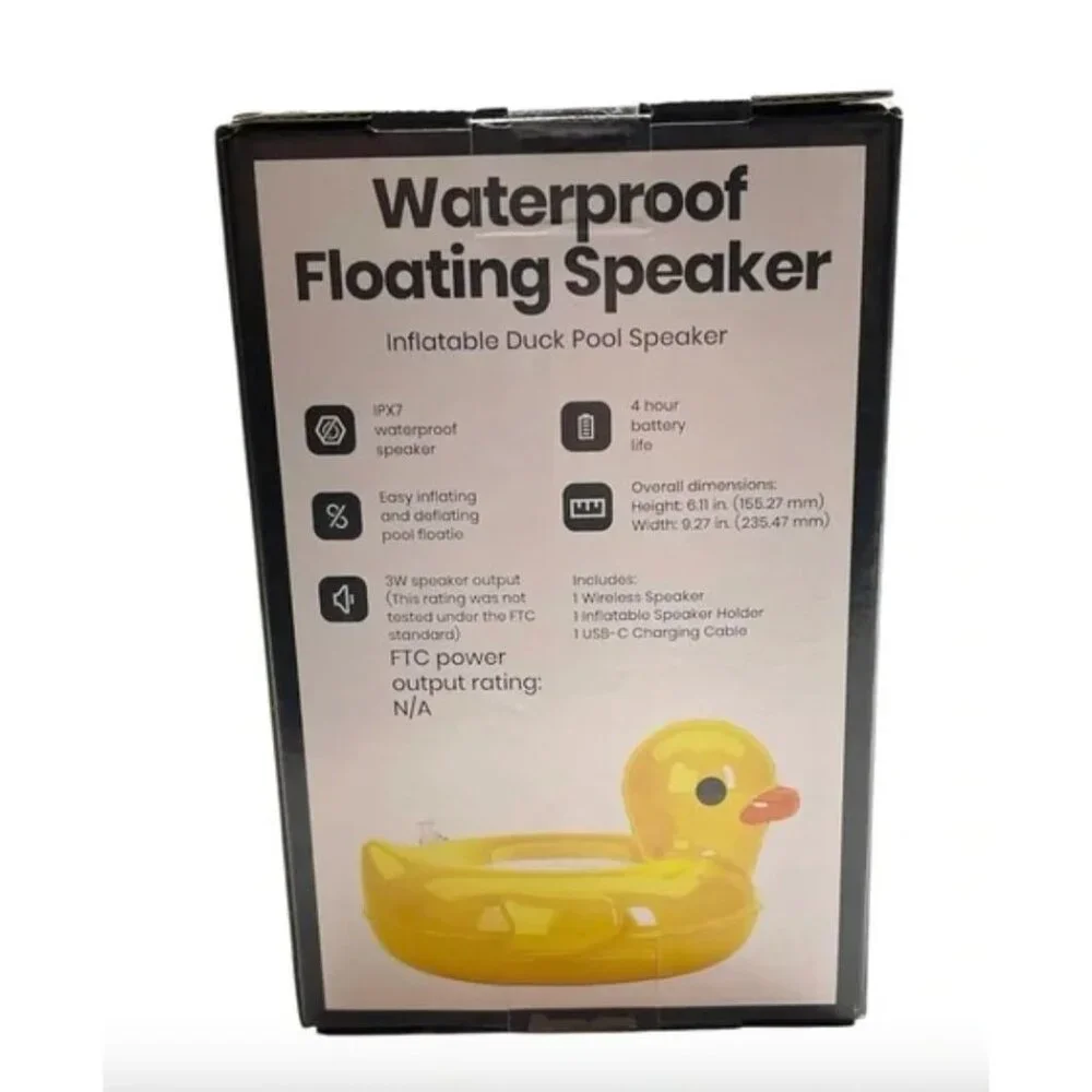 Waterproof Floating Speaker Inflatable Duck Pool Speaker - Picture 3 of 3